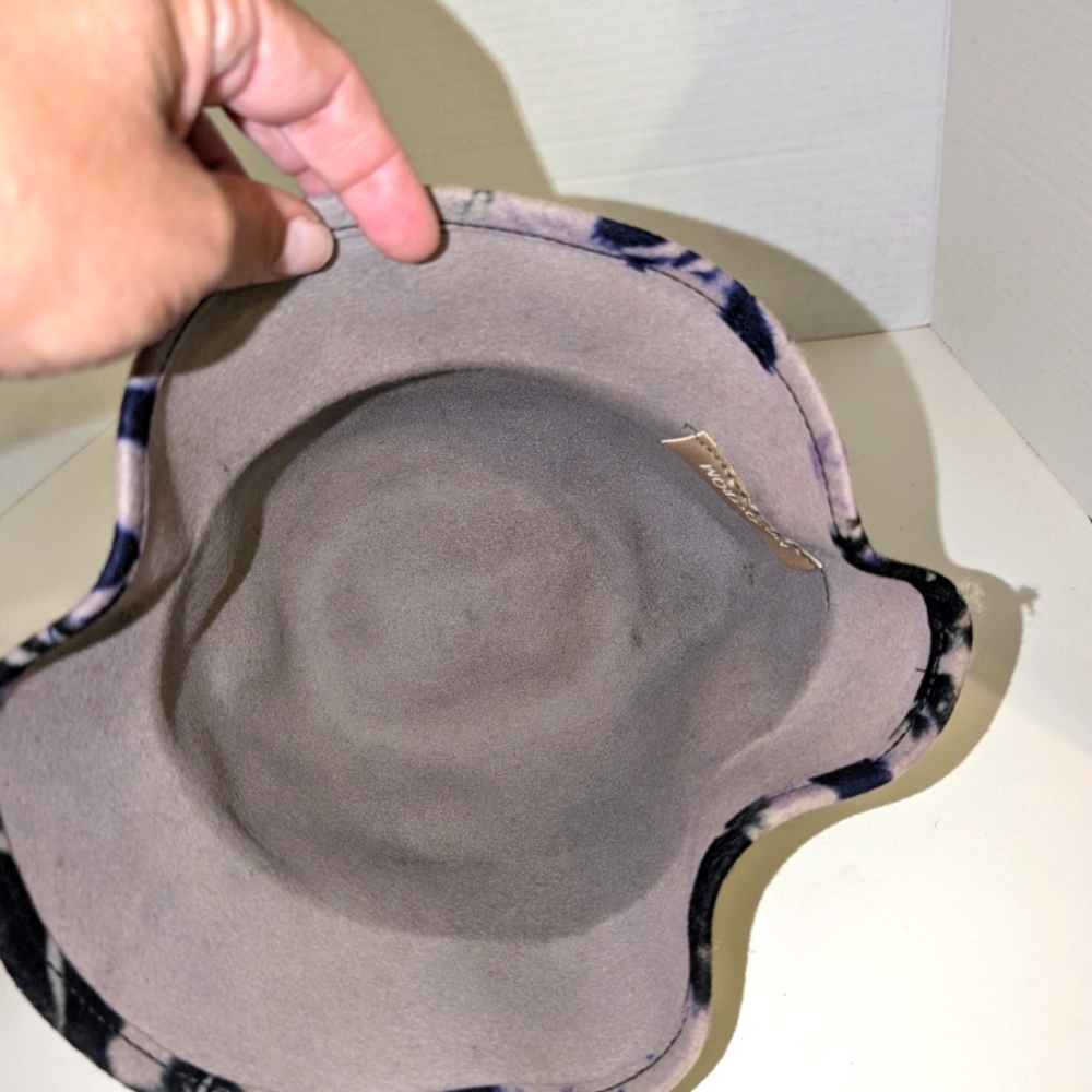 Nordstrom‎ Lilac &Black Wool Mushroom Bucket Hat With Side Bow - Picture 6 of 7